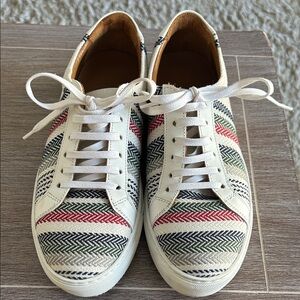 Taft White and Multicolor Patterned Sneakers